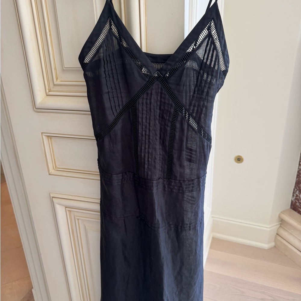 Black Zara LACE INSERT RAMIE DRESS Dress XS - Picture 6 of 8